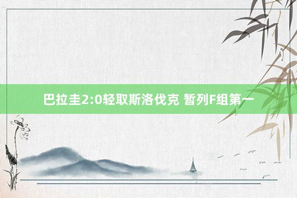 巴拉圭2:0轻取斯洛伐克 暂列F组第一